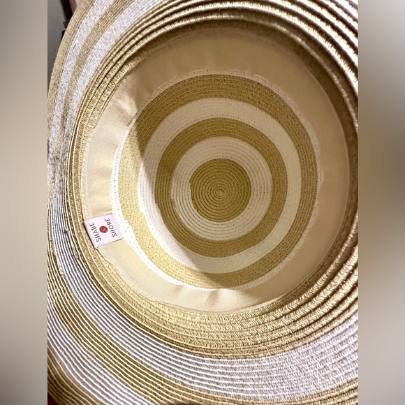 ‼️RARE‼️🎸SHADE & SHORE🎸🔥NWT🔥Striped Packable Straw Sun Hat - Picture 10 of 13